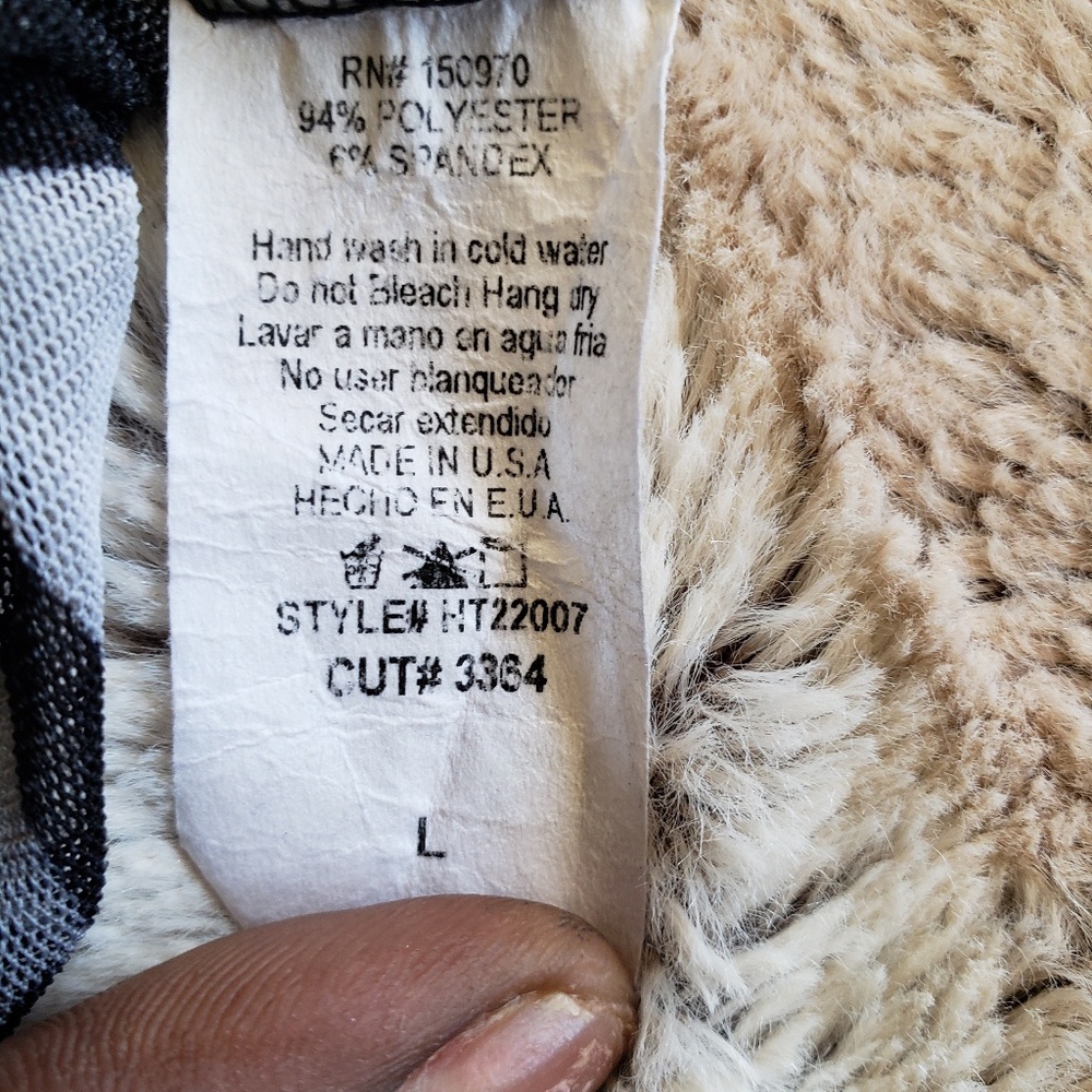 LAVENDER FIELDS BLACK PEACH WHITE FLORAL BODYSUIT..SIZE L - Picture 6 of 6